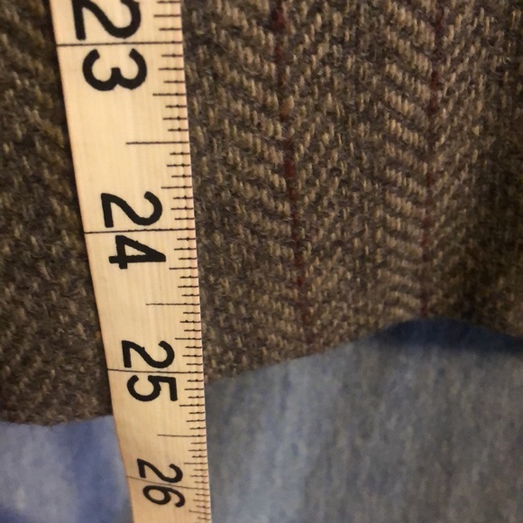 Vintage grey/burgundy slightly fitted fully lined wool blazer size 12 - Picture 6 of 7